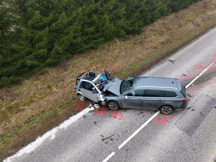 Mirtinos avarijos vieta Trakų rajone prie Užutrakio