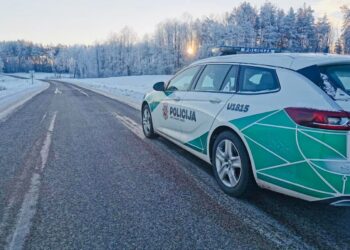Policijos Automobilis Žiema