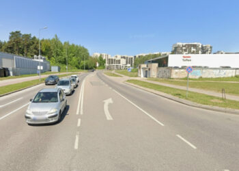 vilnius vetrunges gatve eismo juostu susiaurejimas susijungimas