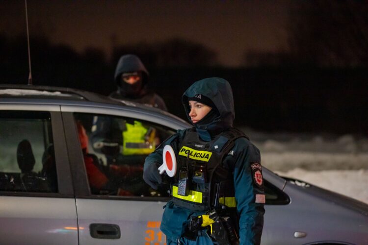 Klaipėdos policijos saugos diržų patikra Šiaurės prospekte reidas