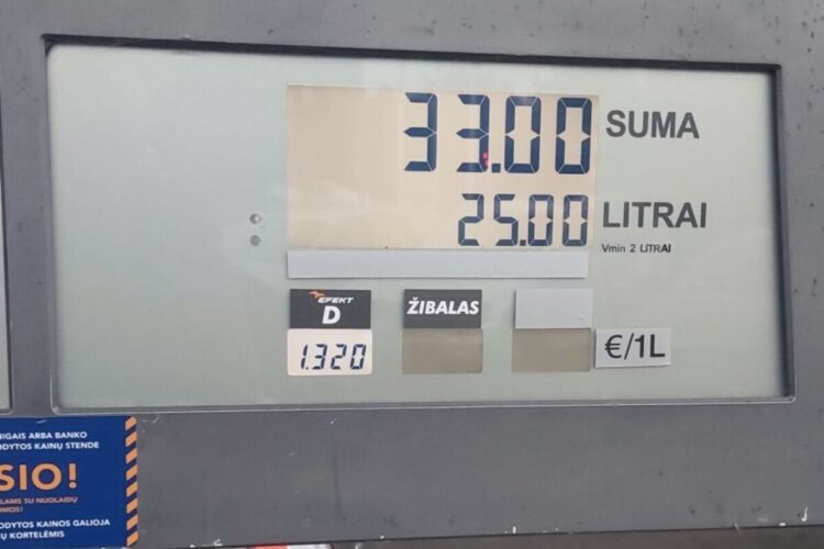 2025 metu vasaros dyzelino kaina baltic petroleum degalineje