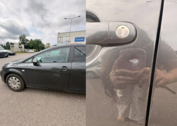 Apgadino-automobilį-ir-išvažiavo-savininkė-ieško-mačiusiųjų-Justiniškių-Norfos-aikštelėje