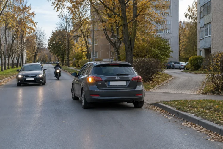 Į kiemą ar degalinę sukantiems į kairę KET liepia praleisti ne tik priešpriešinius automobilius 1 Posūkis į kiemą