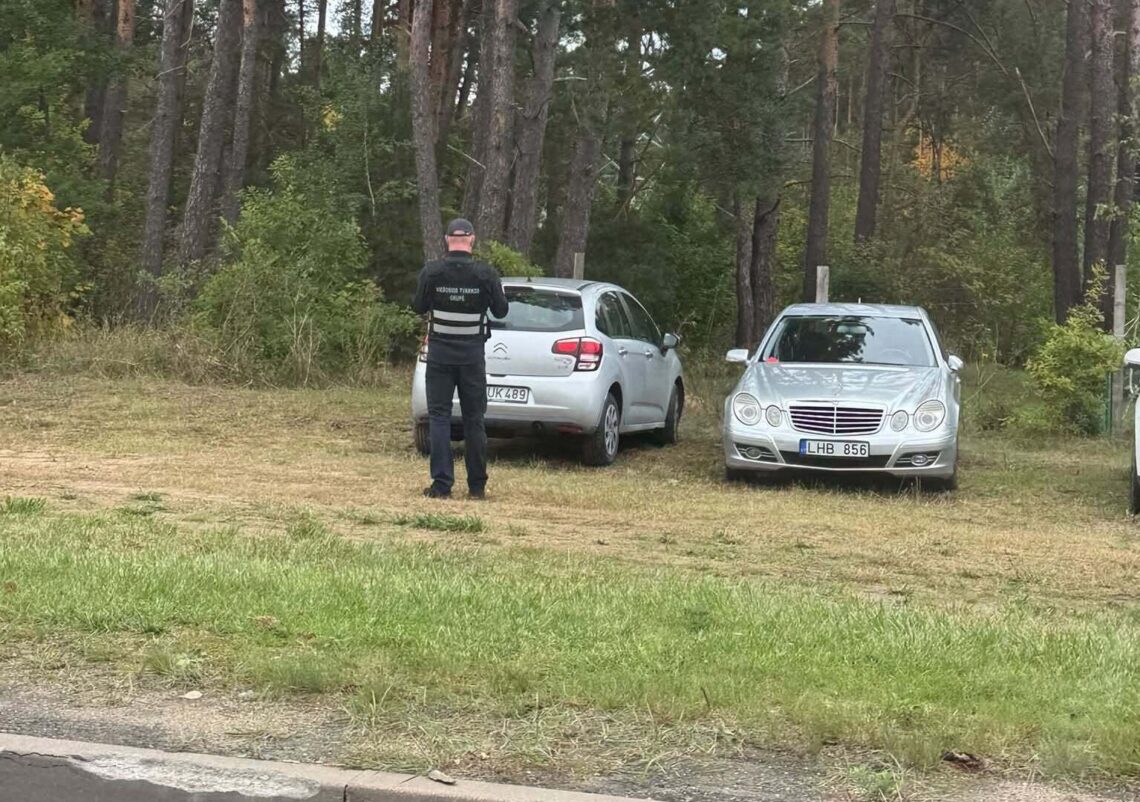 stovejimas ant vejos baudos uz stovejimas pareigunas