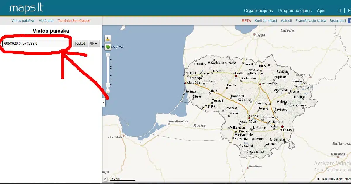 1. einame i maps.lt