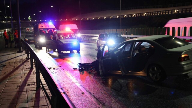 Vilniuje užfiksuota neblaivaus „BMW“ vairuotojo avarija Geležinio vilko gatvėje (video)